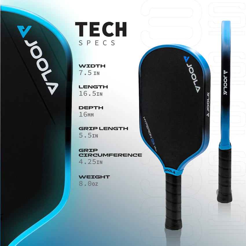 JOOLA Simone Jardim Hyperion 3S Pickleball Paddle (16mm) - tech