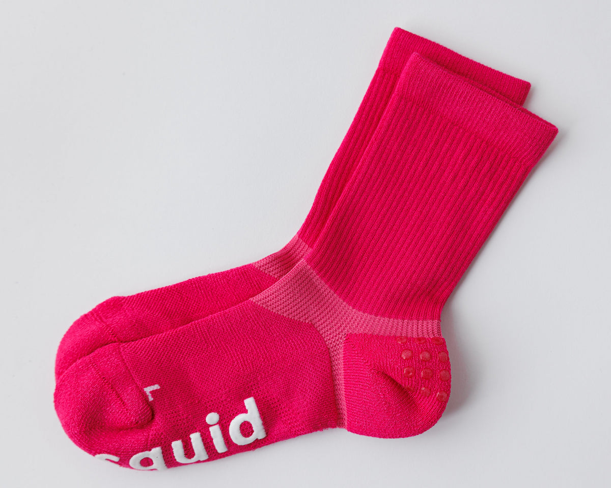 Squid Socks Electric Pink Grip Socks | Crew