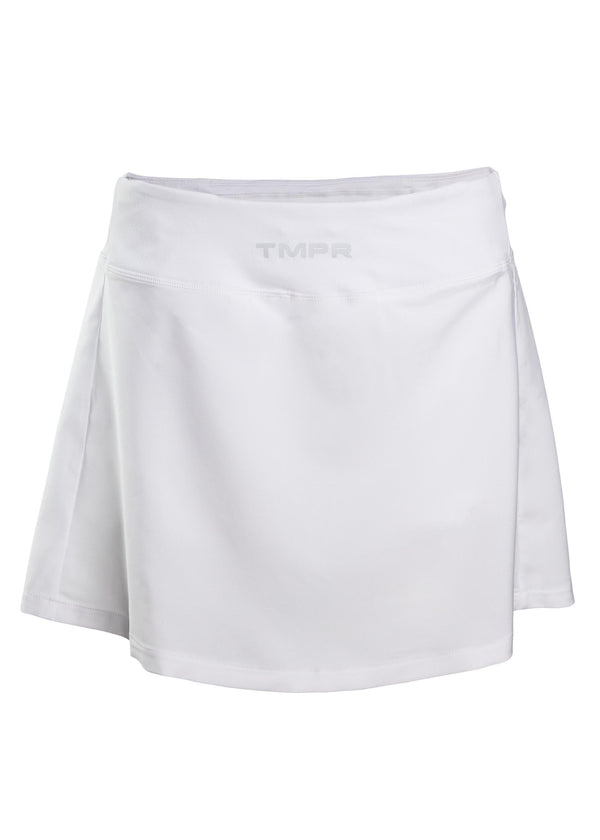 TMPR Women's Mid-Rise Performance Pickleball Skort | White