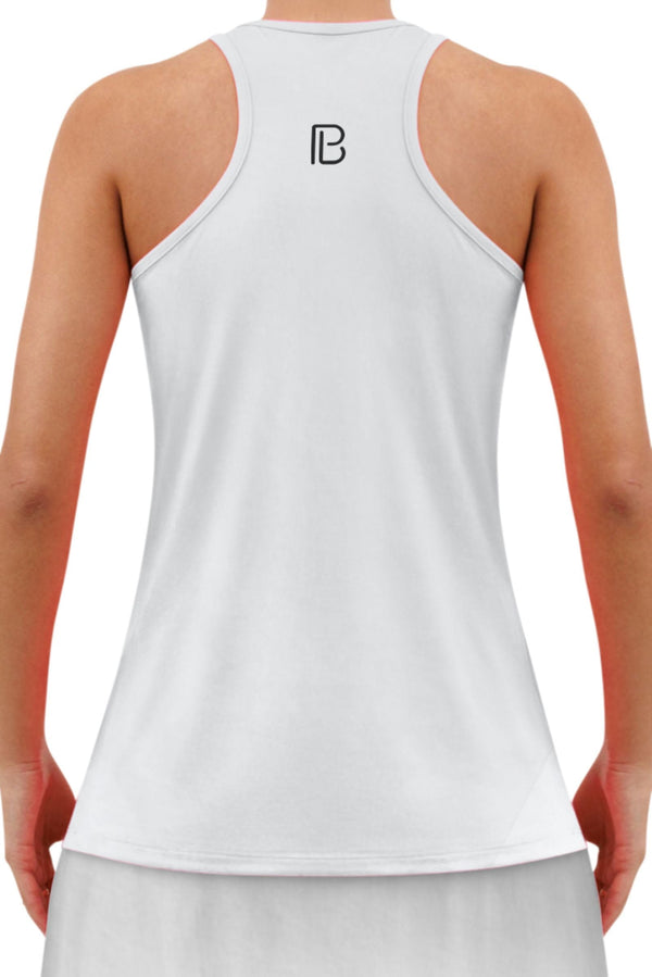 Pickleball Bella White Racerback Tank