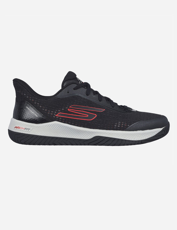 Image of Skechers Viper Court Pro - Mens Pickleball Shoes (Black with Red) | Pickleball Superstore