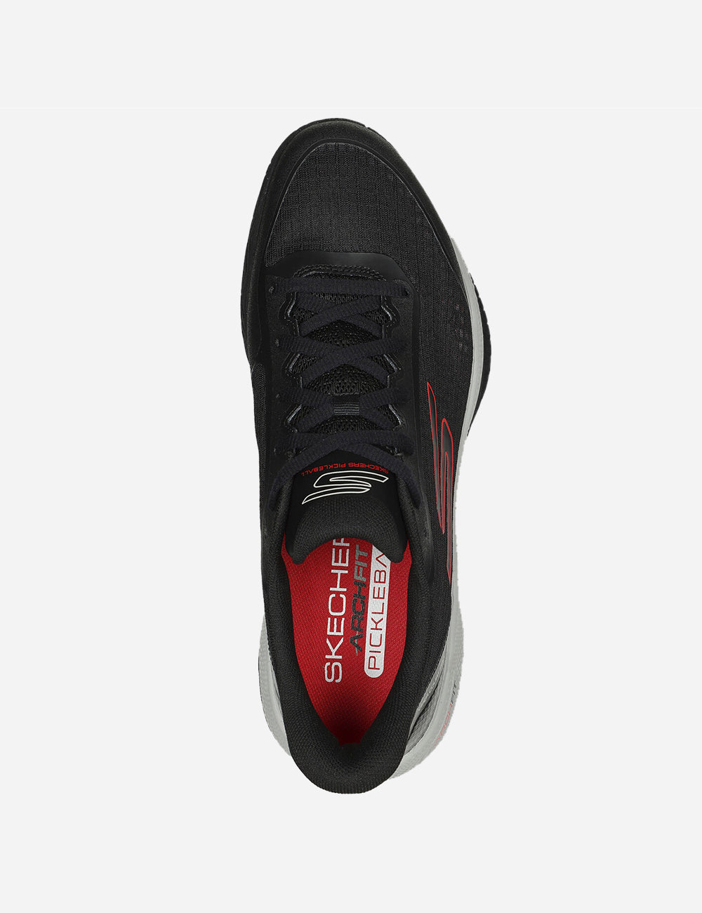 Skechers Viper Court Pro - Mens Pickleball Shoes (Black with Red) - top