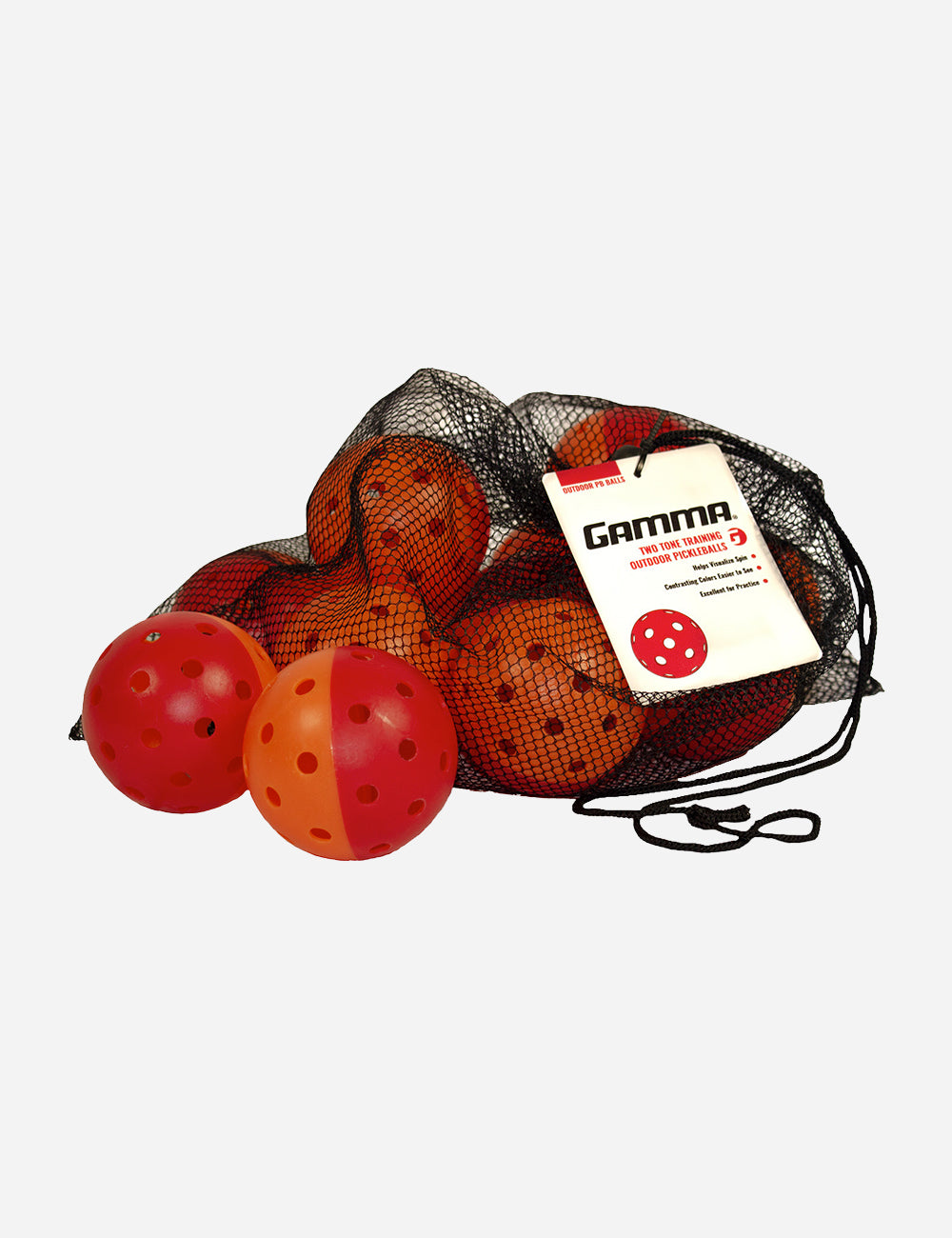 Image of GAMMA Two-Tone Outdoor Training Pickleball Balls - Red/Orange | Pickleball Superstore