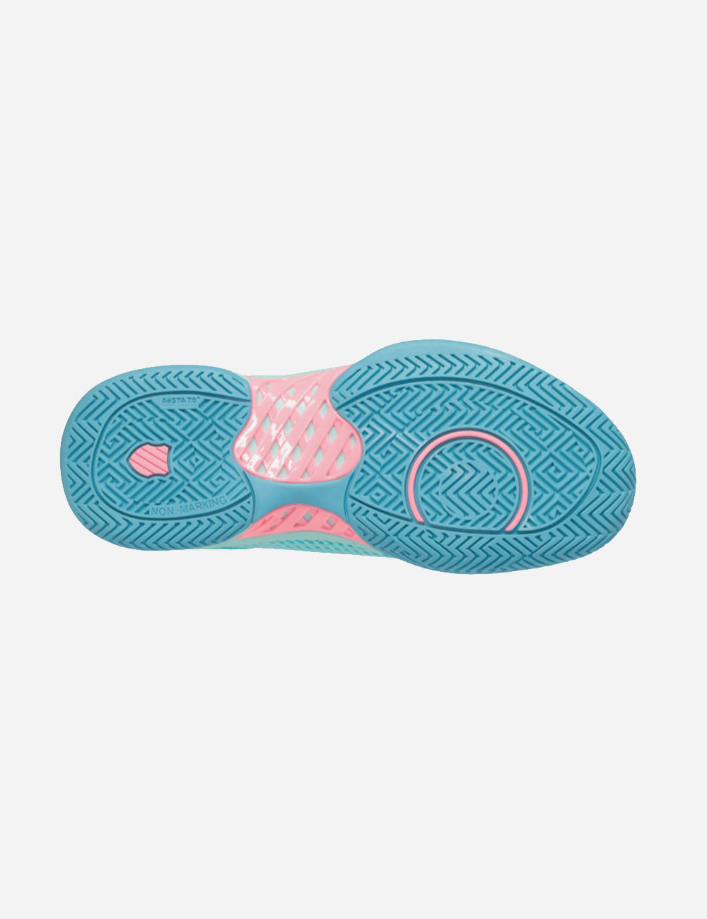 KSWISS Express Light Womens Pickleball Shoes - Teal / Pink - bottom view