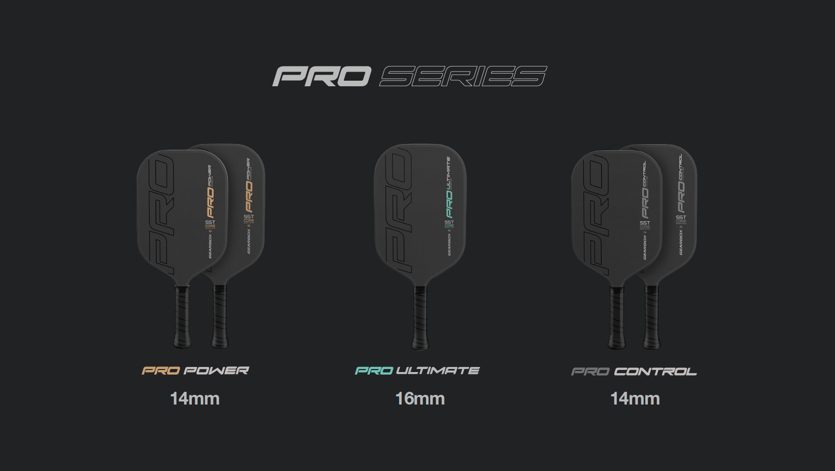 Image: Gearbox PRO Power, Control and Ultimate Pickleball Paddles