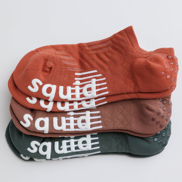 Squid Socks Earthbound Grip Socks 3-Pack | No-Show