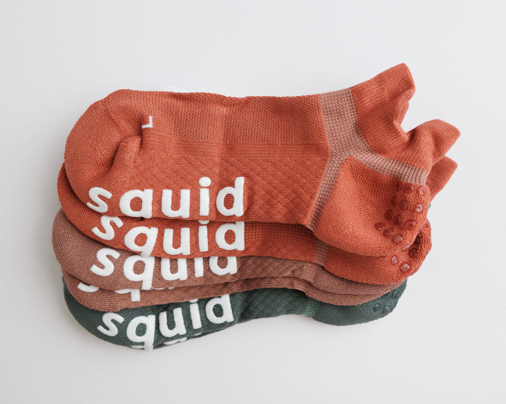 Adult Ankle Grip Socks, Earthbound, 3-Pack