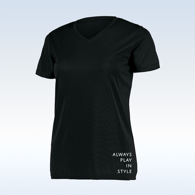 Black Short Sleeve V-Neck Tee