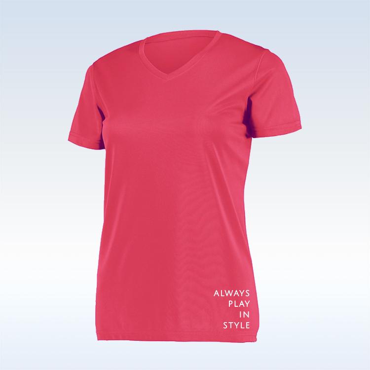 Pink Short Sleeve V-Neck Tee