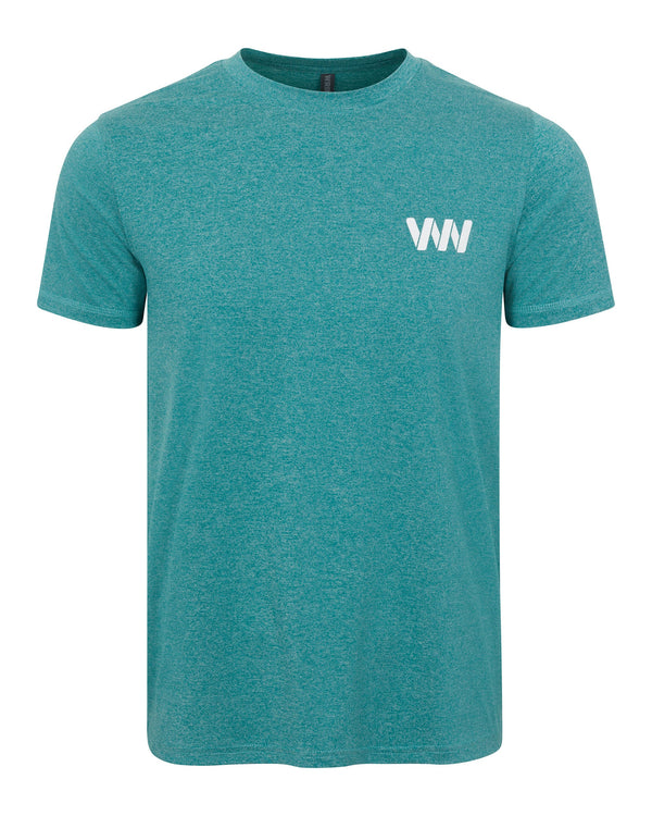 Wringer Wear Men's Logo Performance Tee | Heather Deep Lake