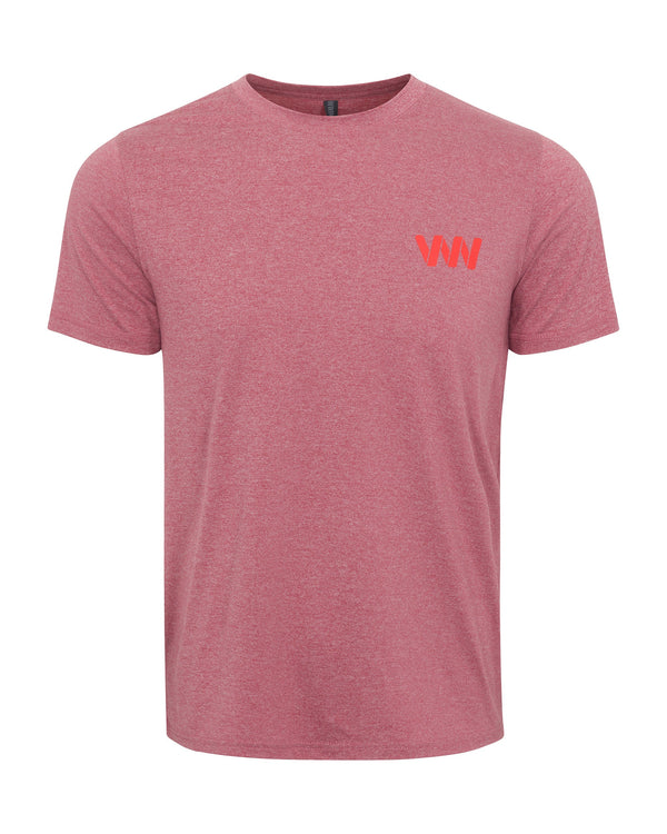 Wringer Wear Men's Logo Performance Tee | Heather Sun Dried Tomato