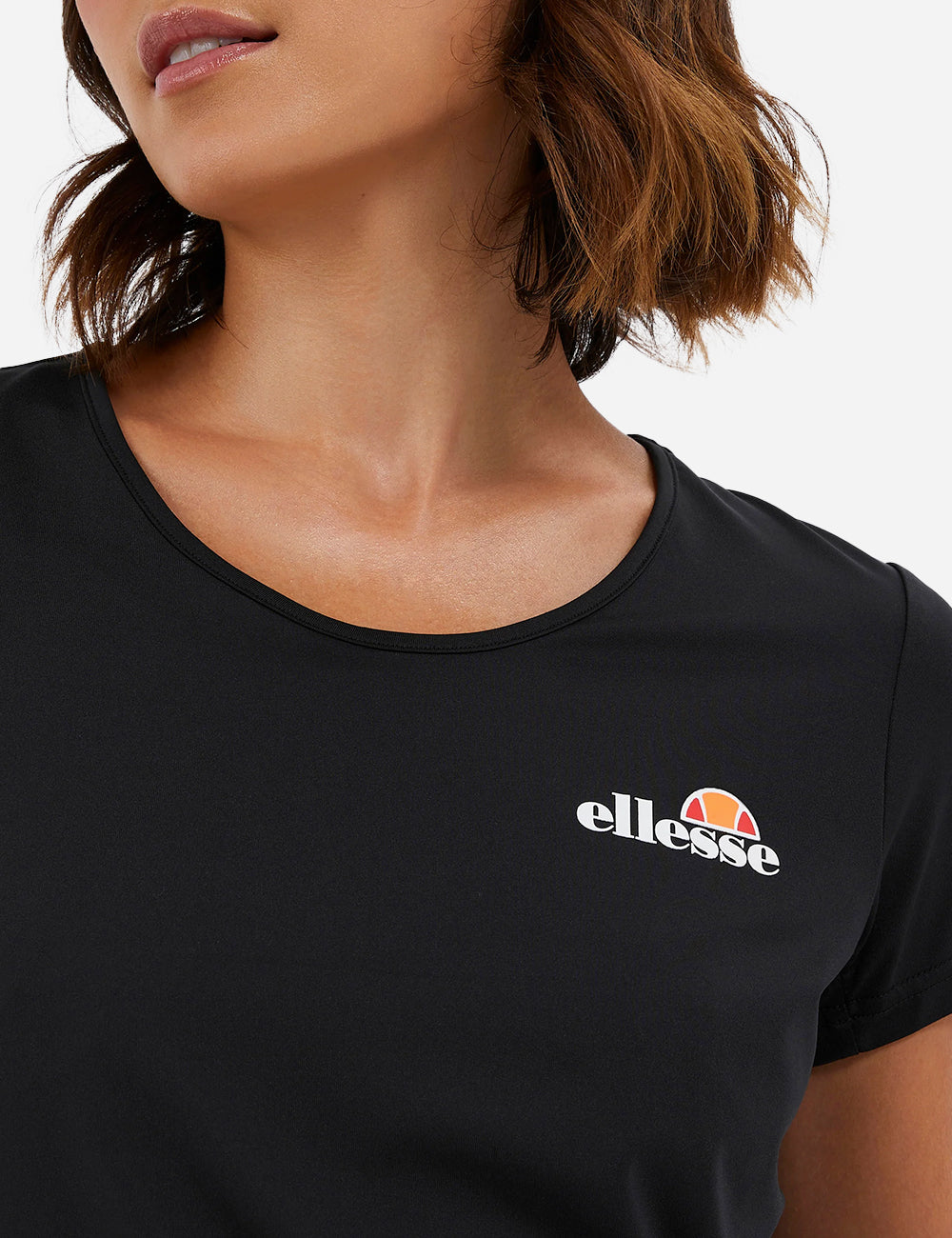 ellesse Barbana Tee Pickleball Shirt - Black Front Close