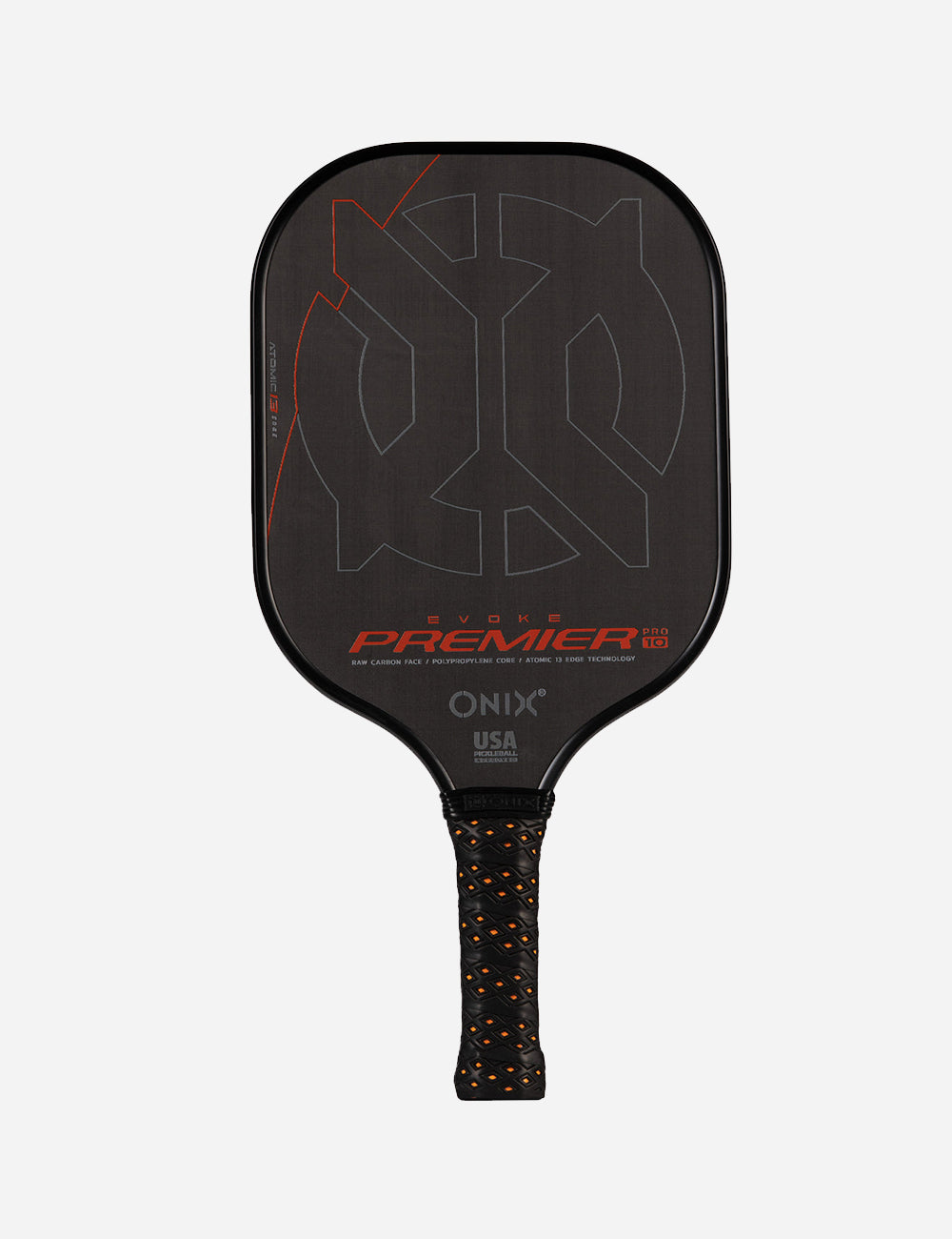 Image of Evoke Premier Pro Raw Carbon Pickleball Paddle front. | Pickleball Superstore