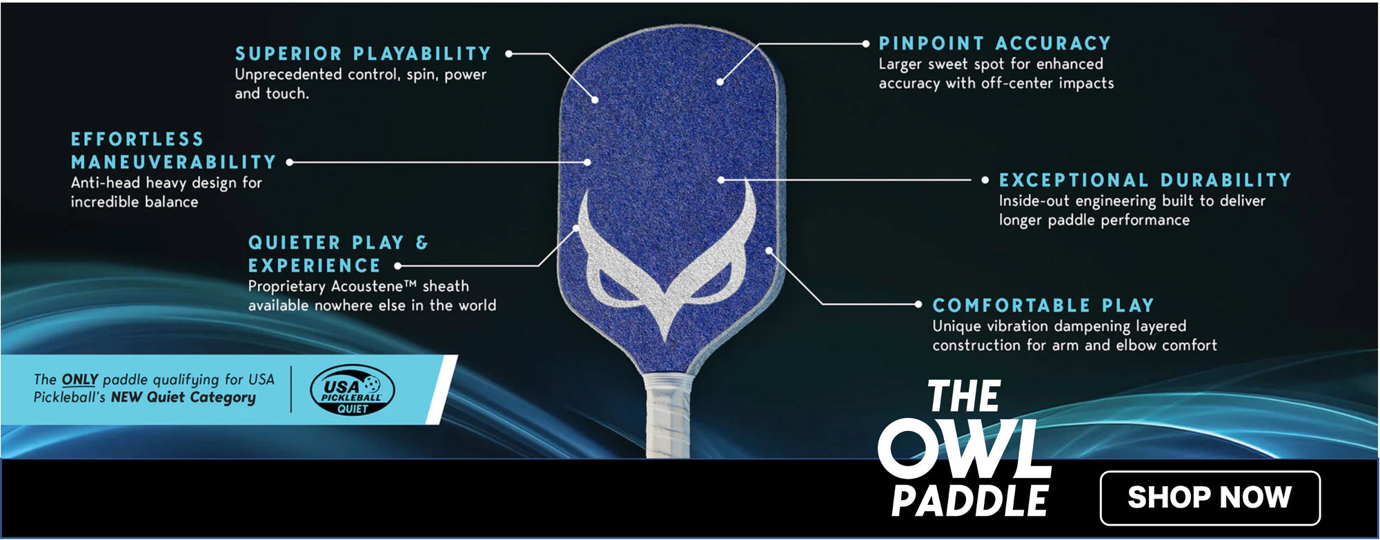 image: Owl Quiet Pickleball Paddle | Pickleball Superstore