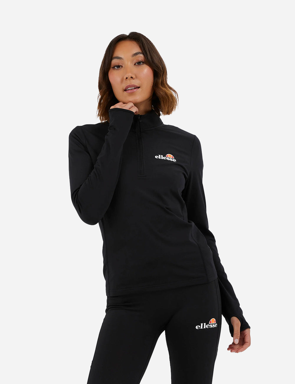 ellesse Pennatta Quarter Zip - Black Front