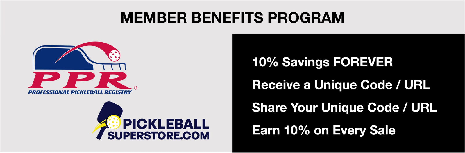 PPR and Pickleball Superstore - Member Benefits