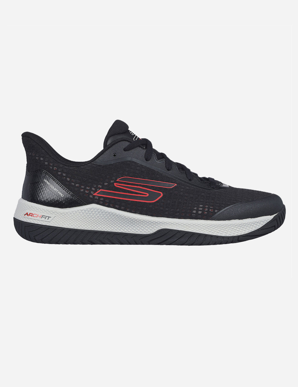 Image of Skechers Viper Court Pro - Mens Pickleball Shoes (Black with Red) | Pickleball Superstore