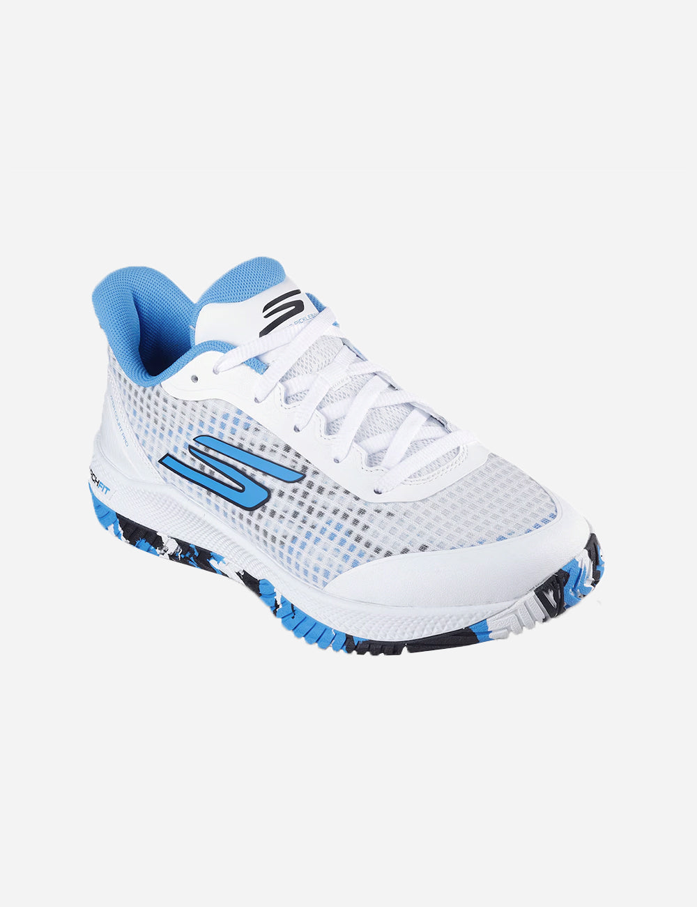 Skechers Viper Court Pro - Womens Pickleball Shoes (White / Blue) - angle