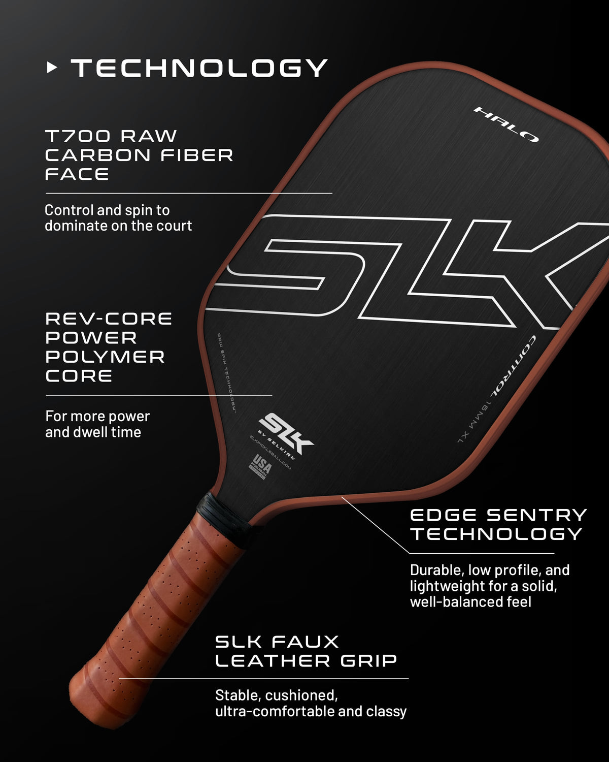 Selkirk SLK HALO Control XL Pickleball Paddle Pickleball Superstore